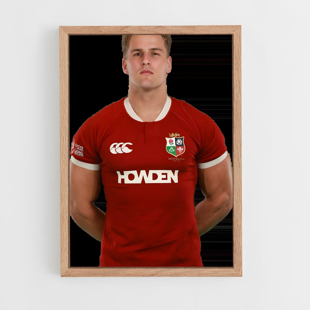 Poster Duhan en Rouge – affiche Rugby (vue 4)